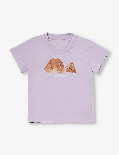 PALM ANGELS: Bear-print cotton-jersey T-shirt 6- 36 months