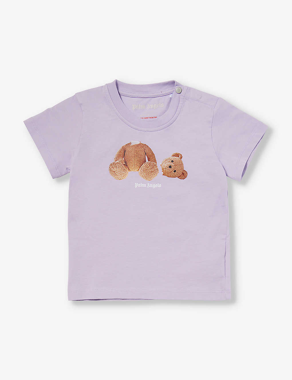 Palm Angels Babies'  Light Lilac Brown Bear-print Cotton-jersey T-shirt 6-