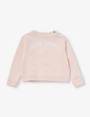 PALM ANGELS: Logo text-print cotton-jersey sweatshirt 6-36 months