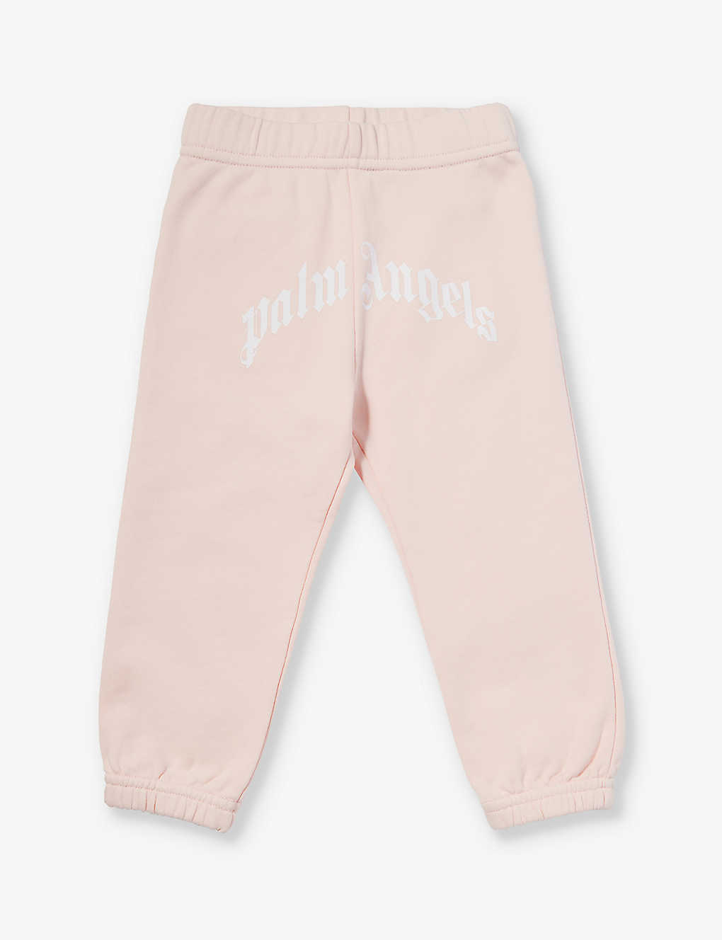 Palm Angels Baby Pink White Logo Text-print Cotton-jersey Jogging Bottoms 6-36 Months