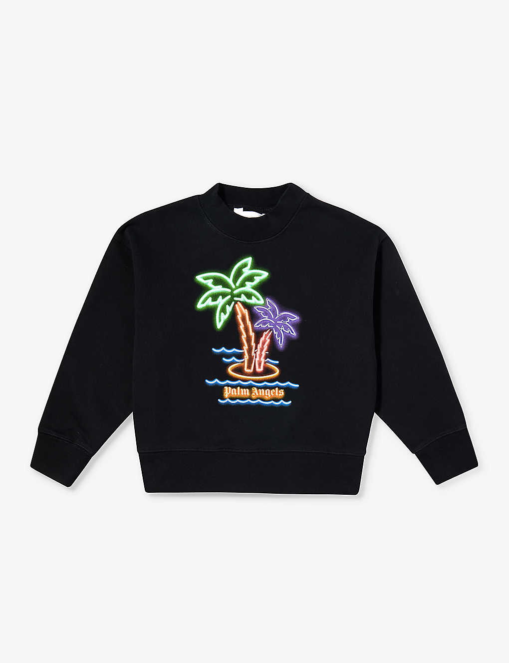 Palm Angels Boys Black Mint Kids Neon Palm Graphic-print Cotton-jersey T-shirt 6-12 Years
