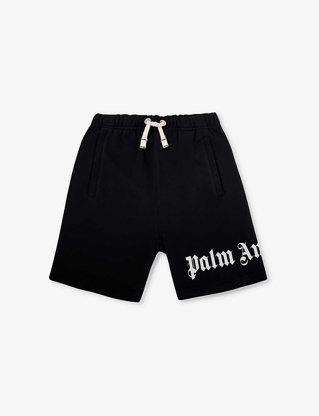 Shop Palm Angels Logo-print Cotton-jersey Shorts 4-12 Years In Black