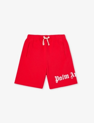 Palm Angels Logo-print Track Shorts In Red