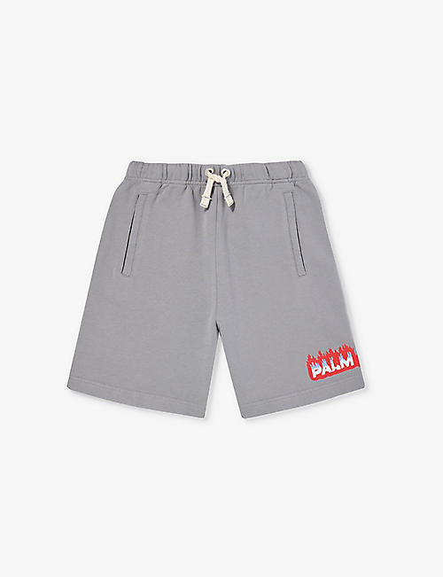 PALM ANGELS: Flame logo-print cotton-jersey shorts 6-12 years