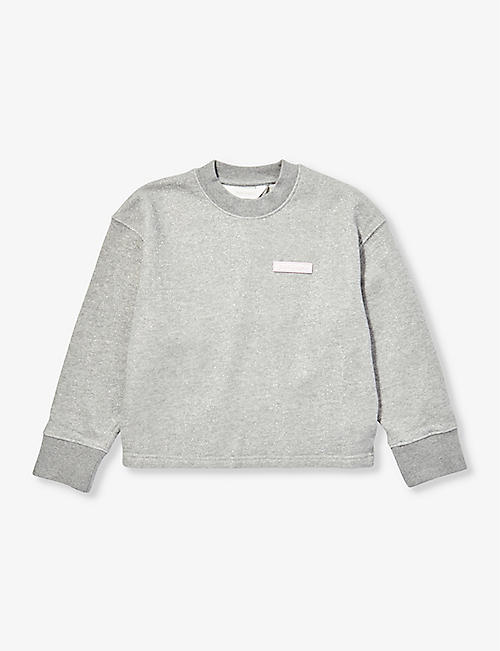 PALM ANGELS: Logo-patch open-back cotton-blend sweatshirt  4-12 years