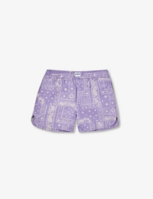 PALM ANGELS: Paisley brand-patch woven shorts 8-12 years