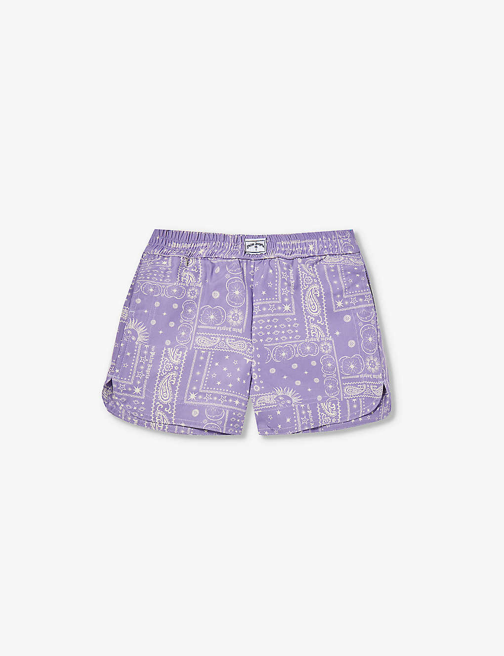 Palm Angels Girls Lilac Off W Kids Paisley Brand-patch Woven Shorts 8-12 Years