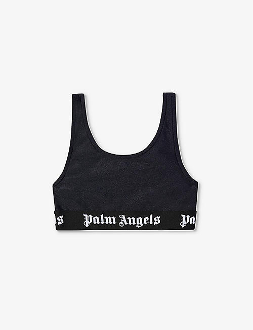 PALM ANGELS: Scoop-neck stretch-woven top 8-12 years
