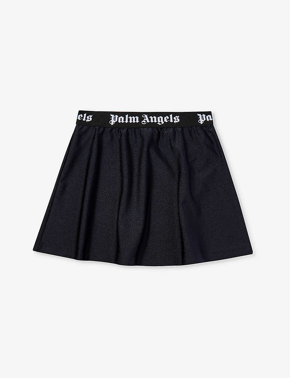 Palm Angels Kids' Branded-waistband Stretch-woven Skirt 8-12 Years In Black