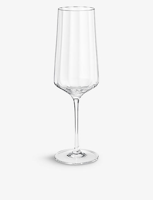 GEORG JENSEN: Bernadotte grooved set of six champagne flute glasses