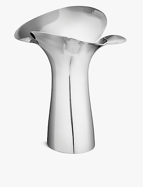 GEORG JENSEN: Bloom Botanica large mirrored-polished stainless-steel vase 33cm