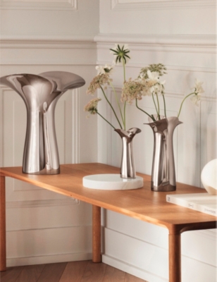 Bloom Botanica medium mirrored-polished stainless-steel vase 22cm