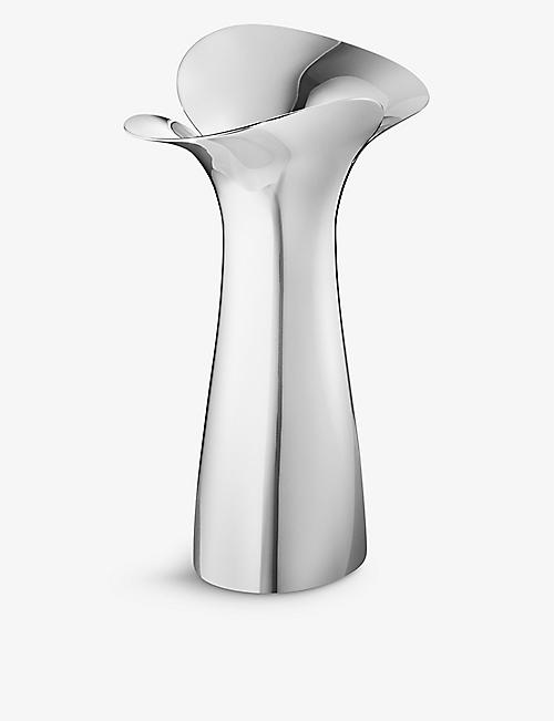 GEORG JENSEN: Bloom Botanica medium mirrored-polished stainless-steel vase 22cm