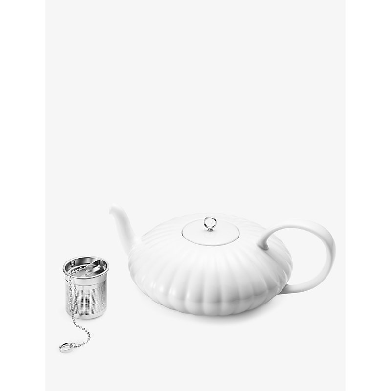 Shop Georg Jensen Bernadotte Porcelain Tea Pot And Infuser 11.7cm
