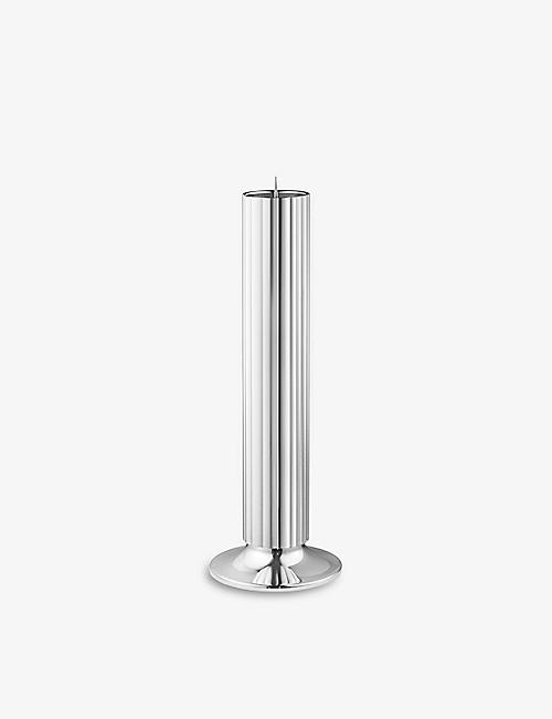 GEORG JENSEN: Bernadotte stainless-steel floor candle holder 50cm