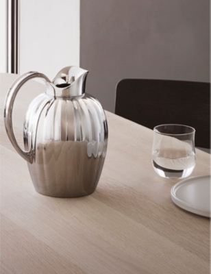 GEORG JENSEN BERNADOTTE GROOVE STRAINLESS-STEEL PITCHER 19.4CM 