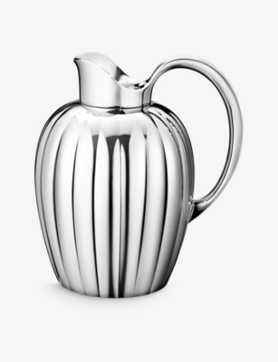 Georg Jensen Bernadotte Groove Strainless-steel Pitcher 19.4cm In Metallic