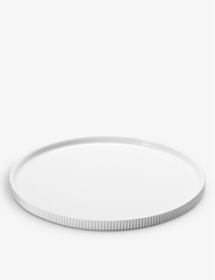 Georg Jensen Bernadotte Grooved-edge Porcelain Dinner Plate 26cm In White