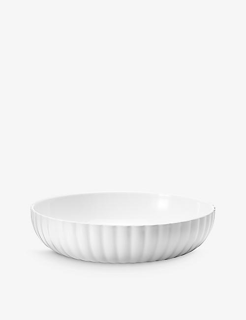 GEORG JENSEN: Bernadotte grooved porcelain pasta bowl 19.4cm