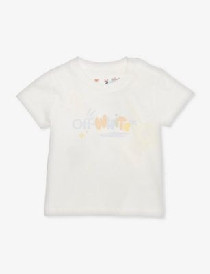 OFF-WHITE C/O VIRGIL ABLOH: Logo text-print cotton-jersey T-shirt 6-36 months