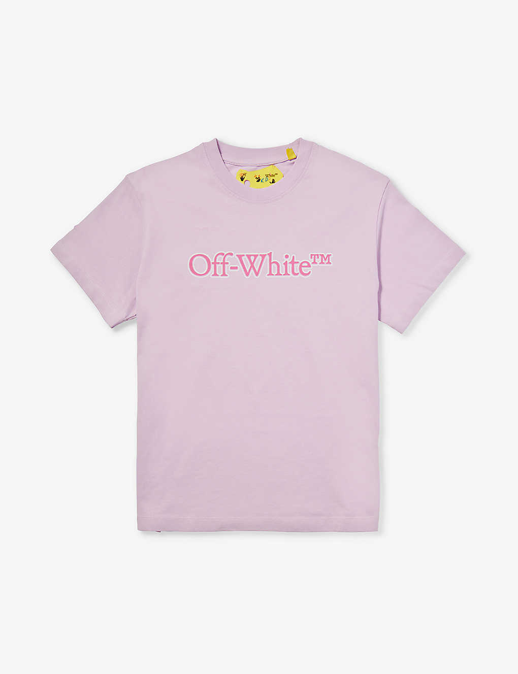 Shop Off-white C/o Virgil Abloh Girls Lilac Fuchsia Kids Bookish-logo Short-sleeve Cotton T-shirt 6-12 Ye