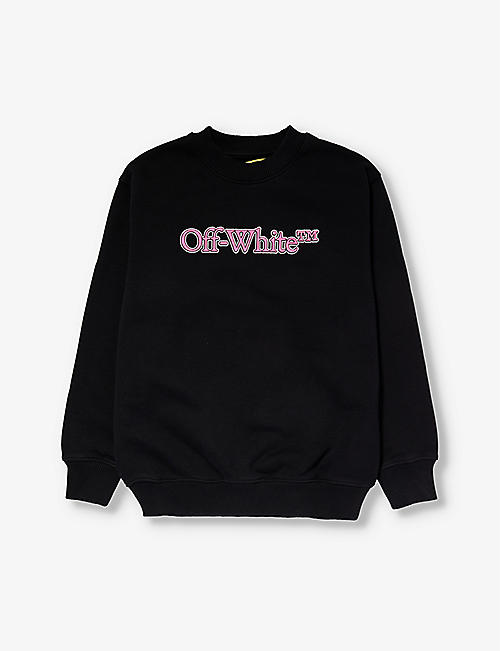 OFF-WHITE C/O VIRGIL ABLOH: Bookish logo-print relaxed-fit cotton-jersey sweatshirt 6-12 years