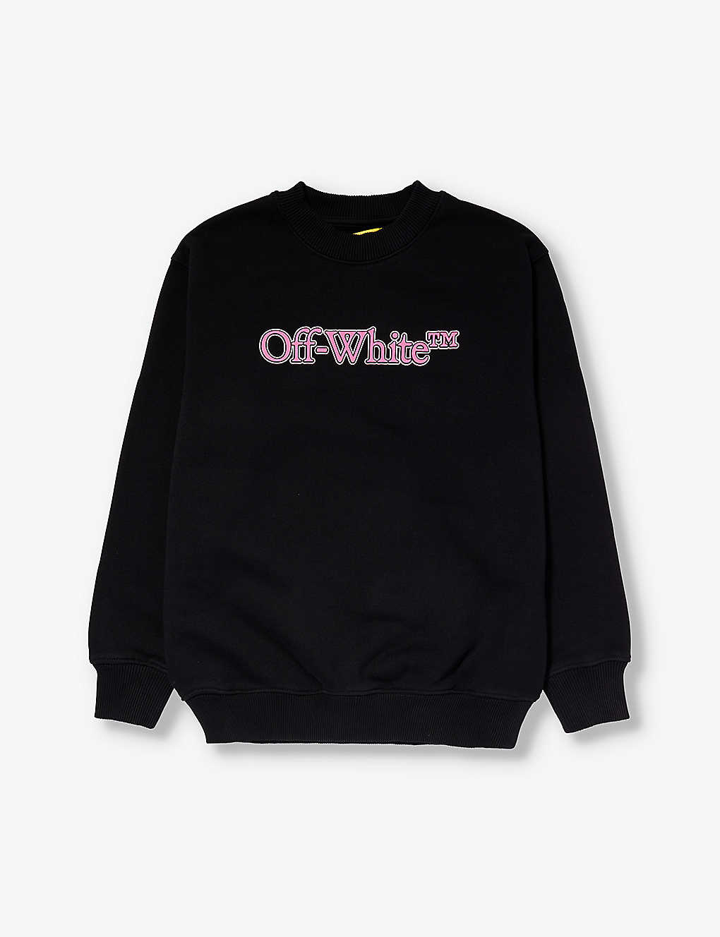 Off-white Kids' Bookish Logo-print Relaxed-fit Cotton-jersey Sweatshirt 6-12 Years In Black Fuchsia