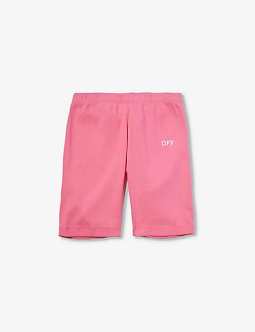 OFF-WHITE C/O VIRGIL ABLOH: Stamp-logo stretch-cotton cycling shorts 6-12 years