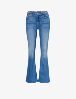 Womens The Kooples blue Striped Low-Rise Flared Jeans