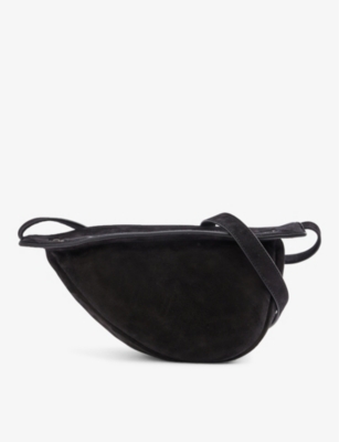 Shop The Row Slouchy Banana Small Leather Shoulder Bag In Black Pld