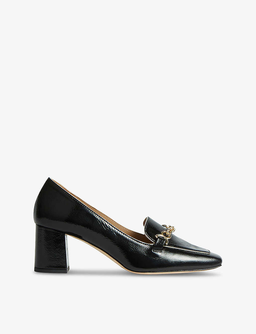 Lk Bennett Womens Bla-black Johanna Snaffle-embellished Patent-leather Court Shoes