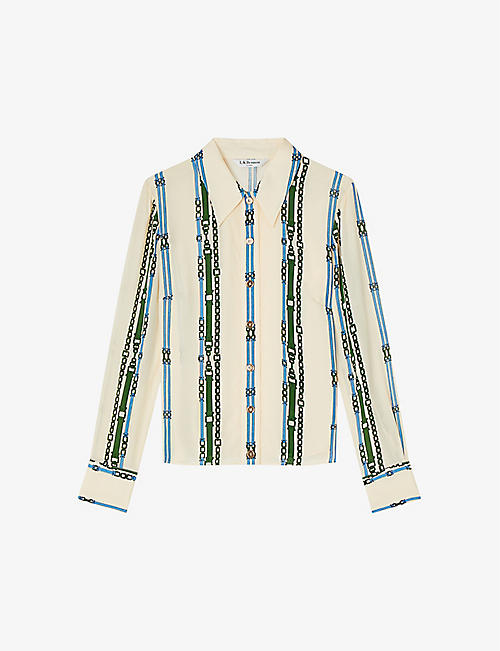 LK BENNETT: Hardy chain belt-print woven blouse