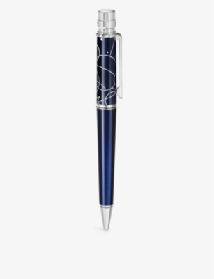 CARTIER: Santos de Cartier large palladium and lacquer ballpoint pen