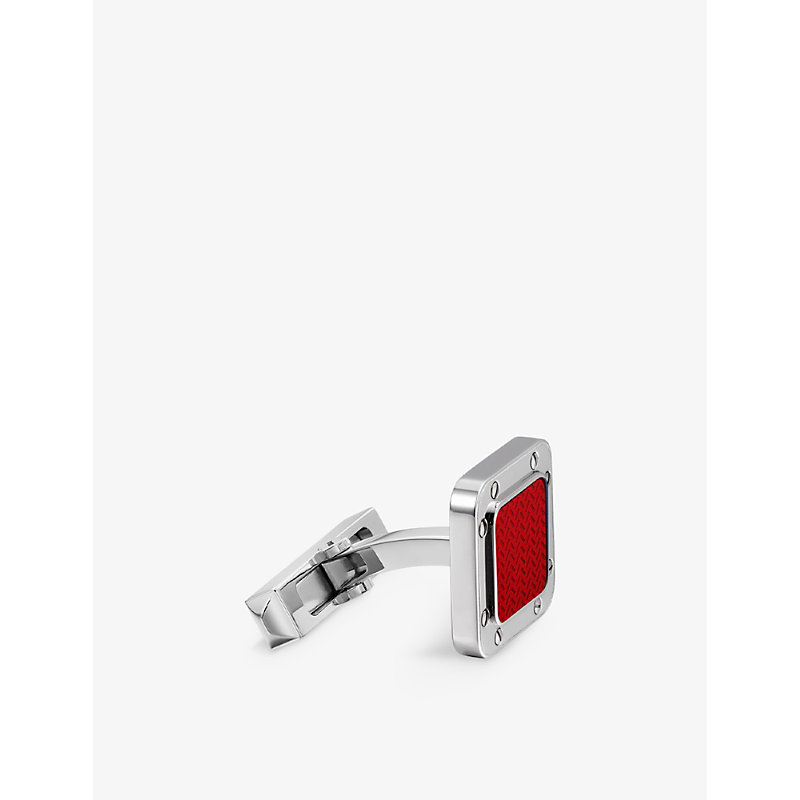 Shop Cartier Men's Red Santos De Sterling-silver Cufflinks
