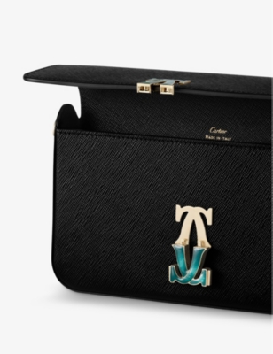 Shop Cartier Womens Black C De Mini Leather Cross-body Bag 1 Size