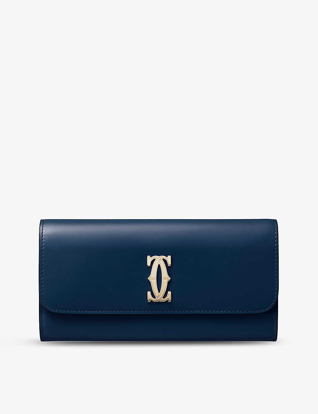 Cartier Womens Blue Double C De Leather Wallet