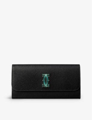 Cartier Womens Black Double C De Leather Wallet