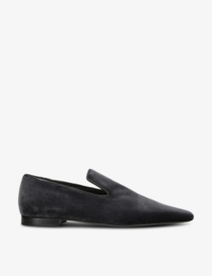 Totême The Venetian Velvet Loafers In Grey/dark