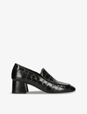 TOTEME: Croc-embossed leather heeled loafers