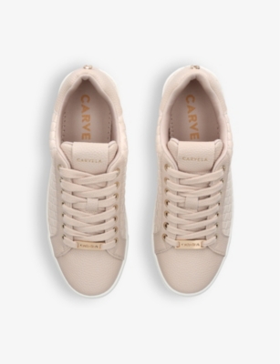 Carvela Womens Taupe Daze Weave Faux-leather Low-top Trainers In Taupe