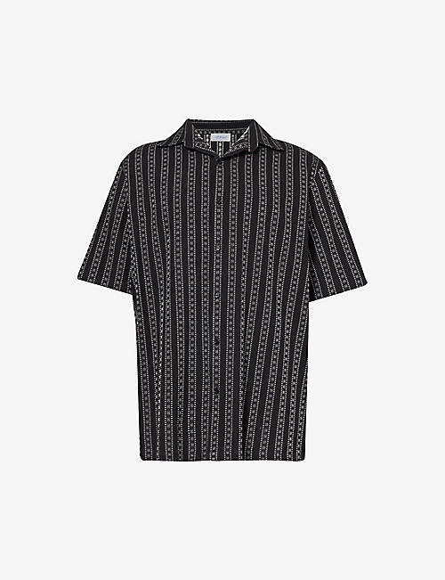 OFF-WHITE C/O VIRGIL ABLOH: Arrow graphic-print relaxed-fit cotton-blend shirt