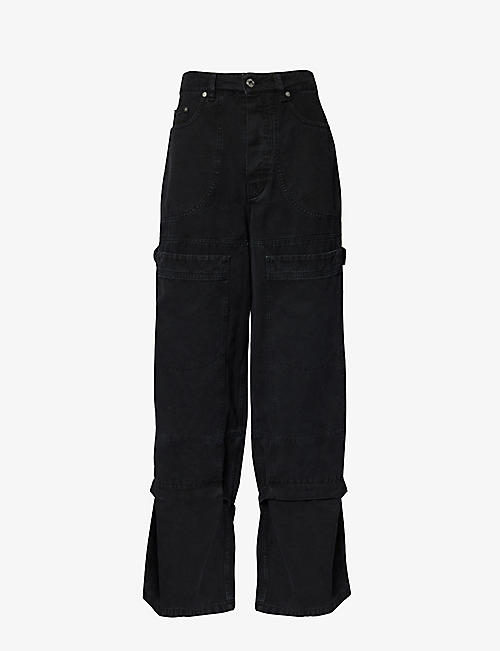 OFF-WHITE C/O VIRGIL ABLOH: Carpenter brand-patch wide-leg relaxed-fit jeans