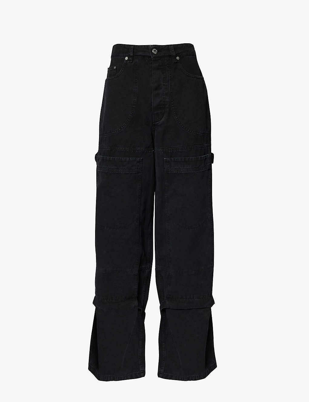 Shop Off-white Carpenter Brand-patch Wide-leg Relaxed-fit Jeans In Black