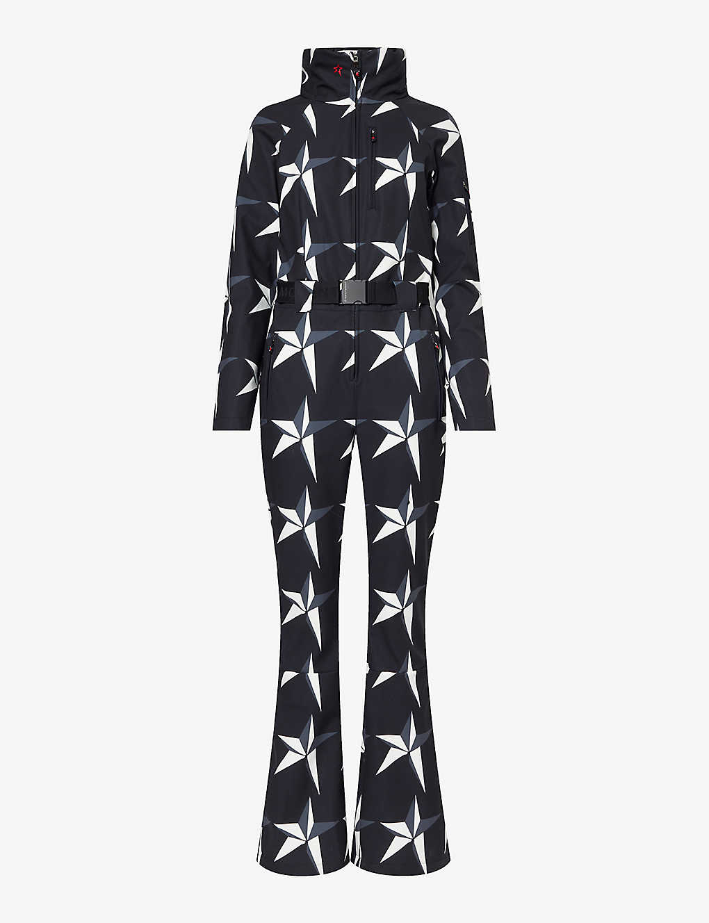 Perfect Moment Hooded Star Ski Suit M In Black-starlight-print