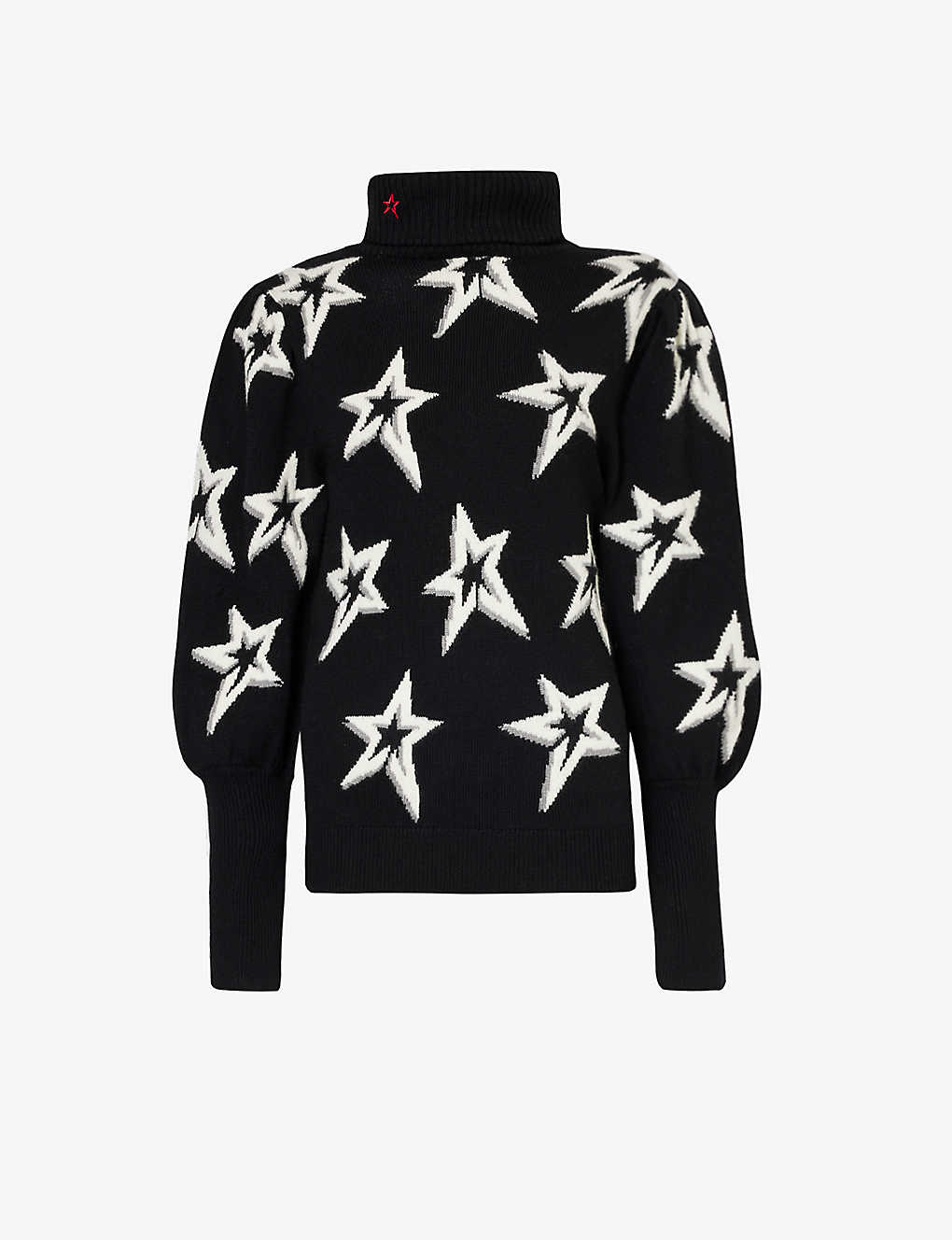 PERFECT MOMENT PERFECT MOMENT WOMEN'S BLACK STAR DUST STAR DUST TURTLENECK WOOL KNITTED JUMPER