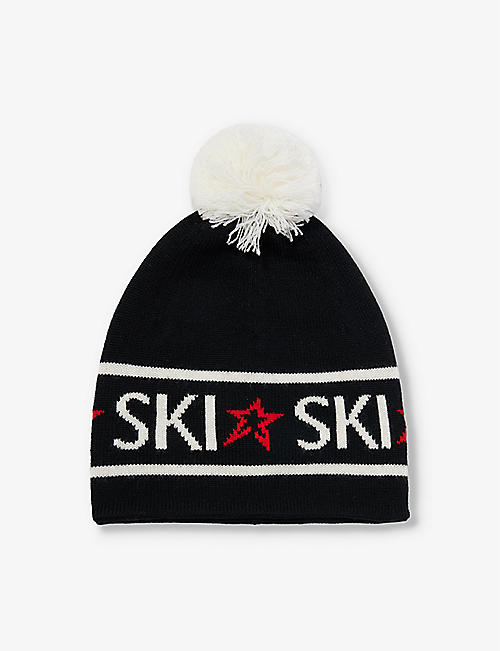 PERFECT MOMENT: Ski bobble-embellished wool beanie hat