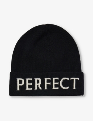 PERFECT MOMENT: Branded-print wool beanie hat