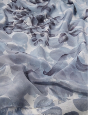 DIANORA SALVIATI: Graphic-pattern large cashmere and silk-blend scarf