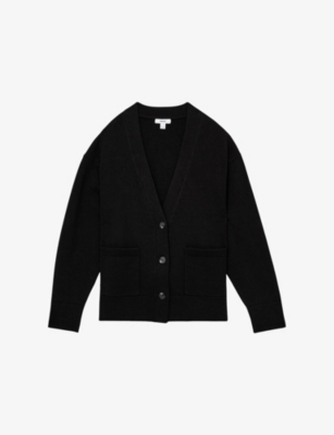 REISS: Harper patch-pocket knitted cardigan