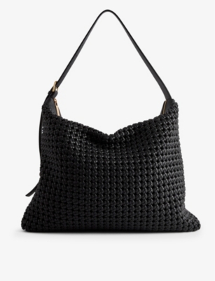 Reiss Womens Black Vigo Leather Tote Bag